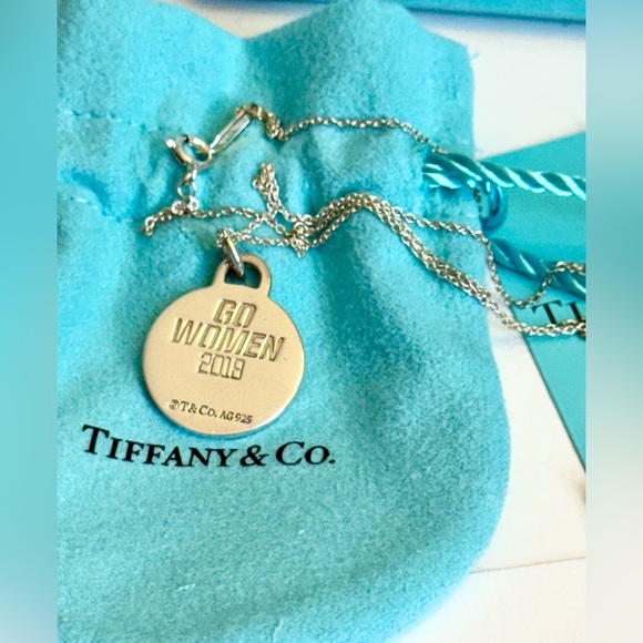 Tiffany & Co. Silver “GO WOMEN 2018”Medallion Necklace - Picture 4 of 9
